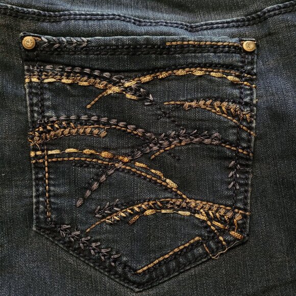 Amethyst Jeans Size 13 Slim Bootcut Electra Mid Rise Medium Dark Wash Stretch - Picture 4 of 12